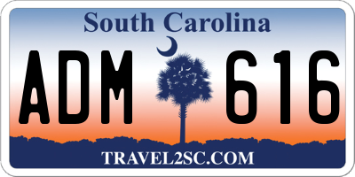 SC license plate ADM616