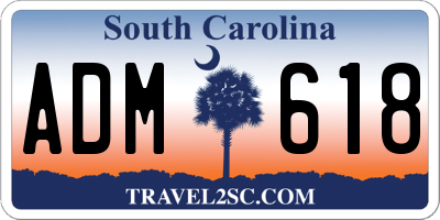 SC license plate ADM618
