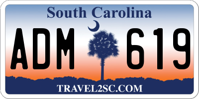 SC license plate ADM619
