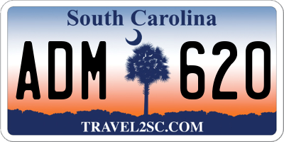 SC license plate ADM620