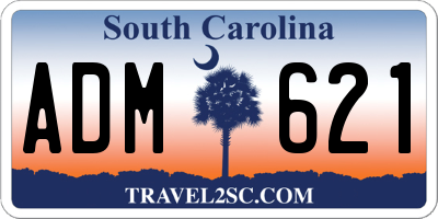 SC license plate ADM621