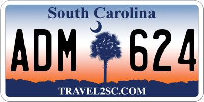 SC license plate ADM624
