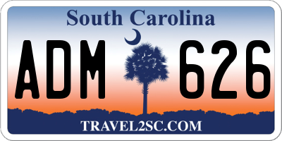 SC license plate ADM626