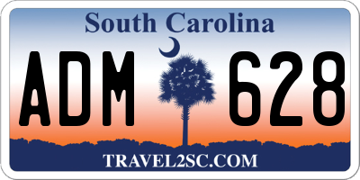 SC license plate ADM628