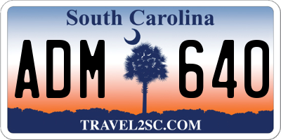 SC license plate ADM640
