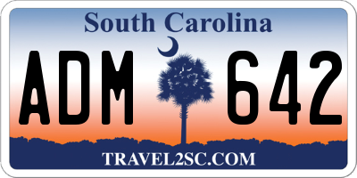 SC license plate ADM642
