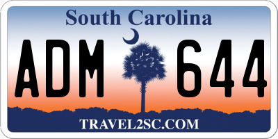 SC license plate ADM644