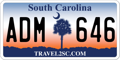 SC license plate ADM646