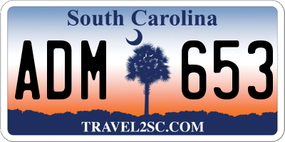 SC license plate ADM653