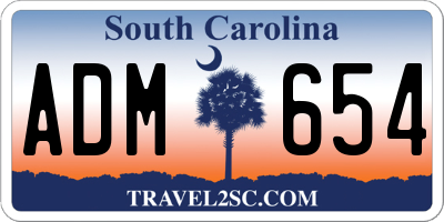SC license plate ADM654