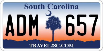 SC license plate ADM657
