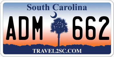 SC license plate ADM662