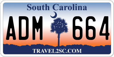 SC license plate ADM664