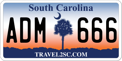 SC license plate ADM666