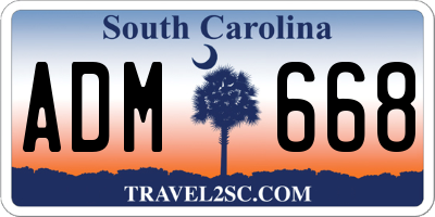 SC license plate ADM668