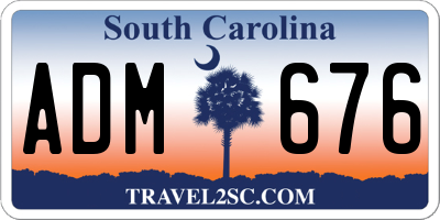SC license plate ADM676