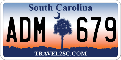SC license plate ADM679