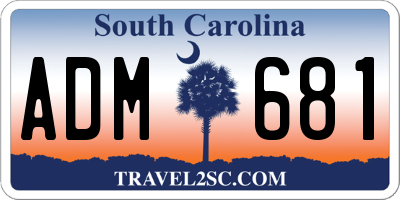 SC license plate ADM681