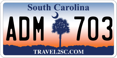 SC license plate ADM703