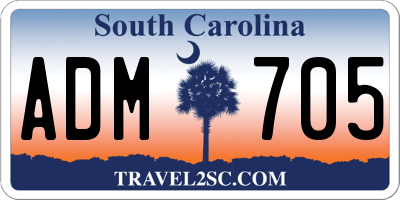 SC license plate ADM705