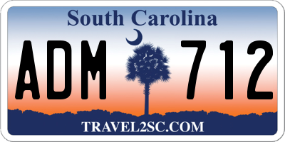 SC license plate ADM712