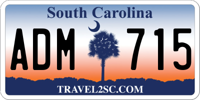 SC license plate ADM715