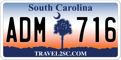 SC license plate ADM716