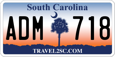 SC license plate ADM718