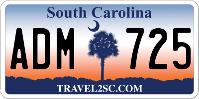 SC license plate ADM725