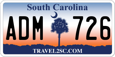 SC license plate ADM726