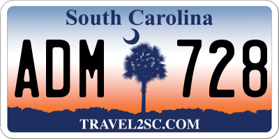 SC license plate ADM728
