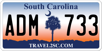 SC license plate ADM733