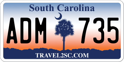 SC license plate ADM735