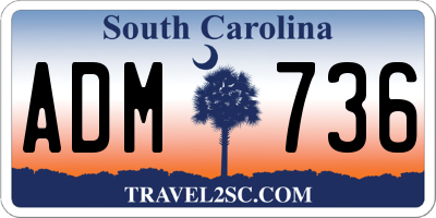SC license plate ADM736