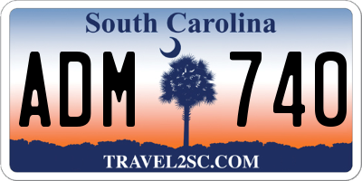 SC license plate ADM740