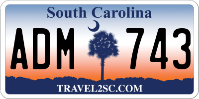 SC license plate ADM743