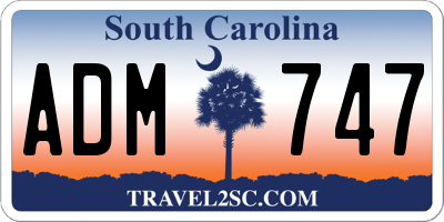 SC license plate ADM747