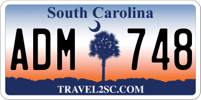 SC license plate ADM748