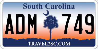 SC license plate ADM749