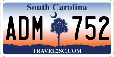 SC license plate ADM752