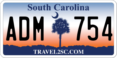 SC license plate ADM754