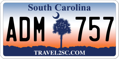 SC license plate ADM757