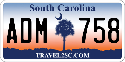 SC license plate ADM758