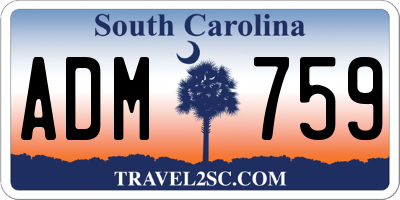 SC license plate ADM759