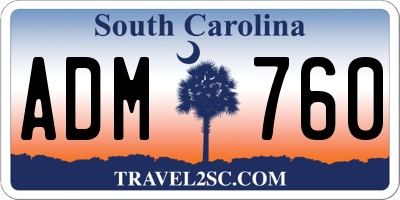SC license plate ADM760