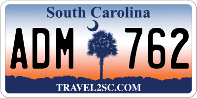 SC license plate ADM762