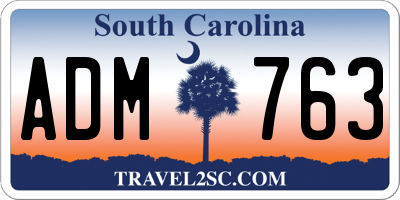 SC license plate ADM763