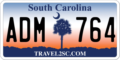 SC license plate ADM764