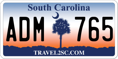 SC license plate ADM765