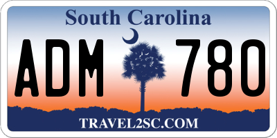 SC license plate ADM780